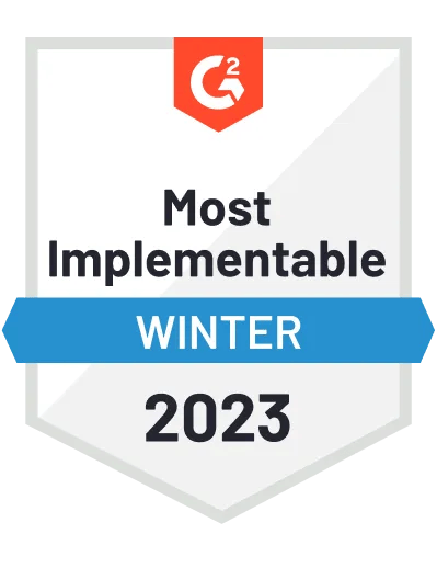 G2 most implementable winter 2023 badge