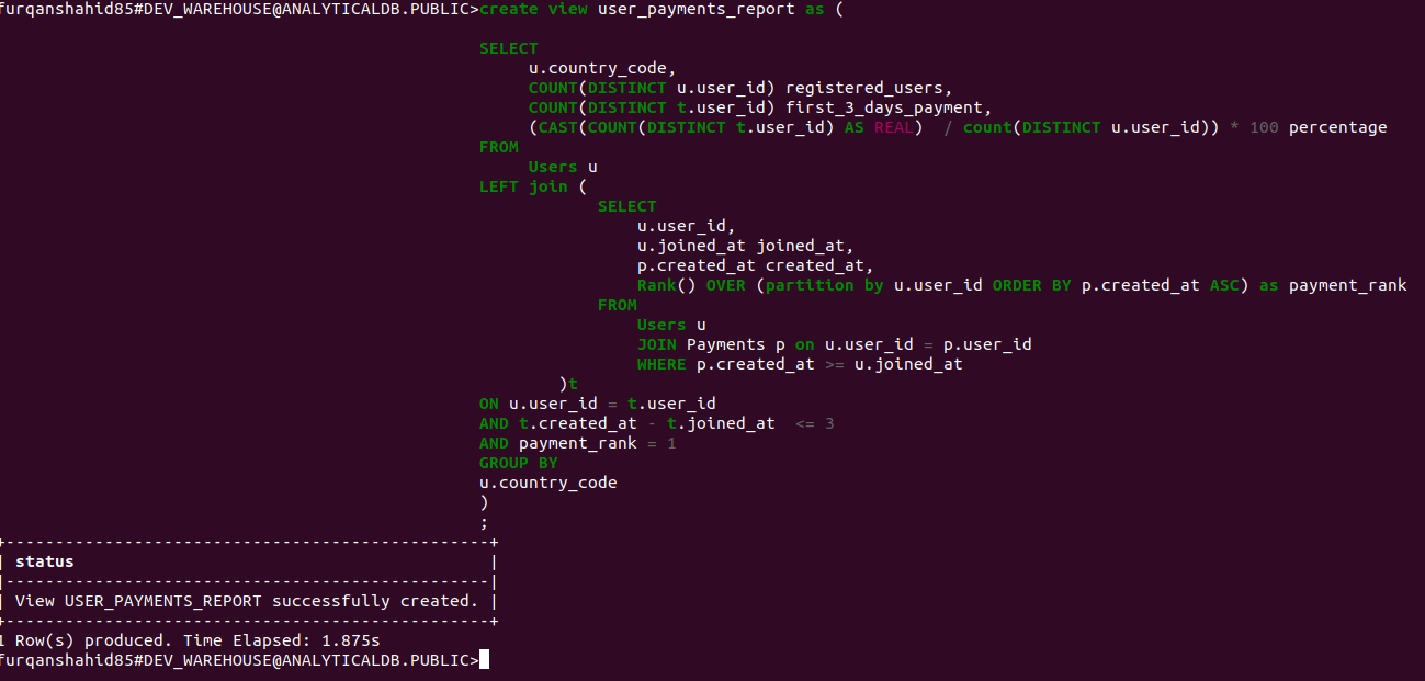 SQL compilation query success