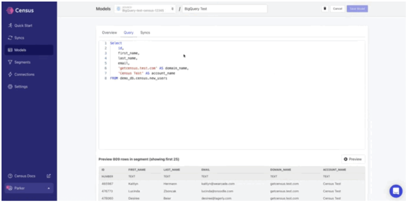 bigquery salesforce connection model