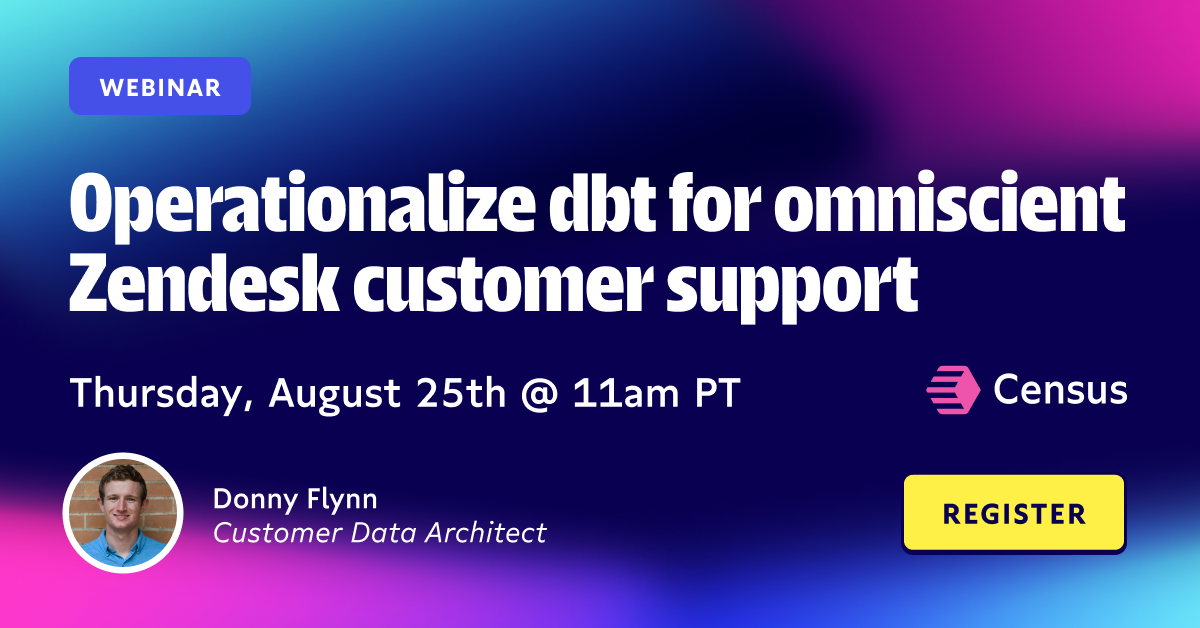 Operationalize dbt for Omniscient Zendesk Customer Support