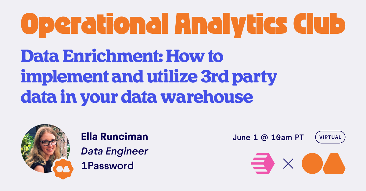 Data Enrichment: How to create and utilize 3rd party data in your data warehouse